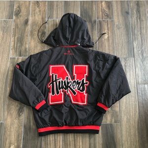 Vtg Champion Nebraska Cornhuskers Hooded Jacket M